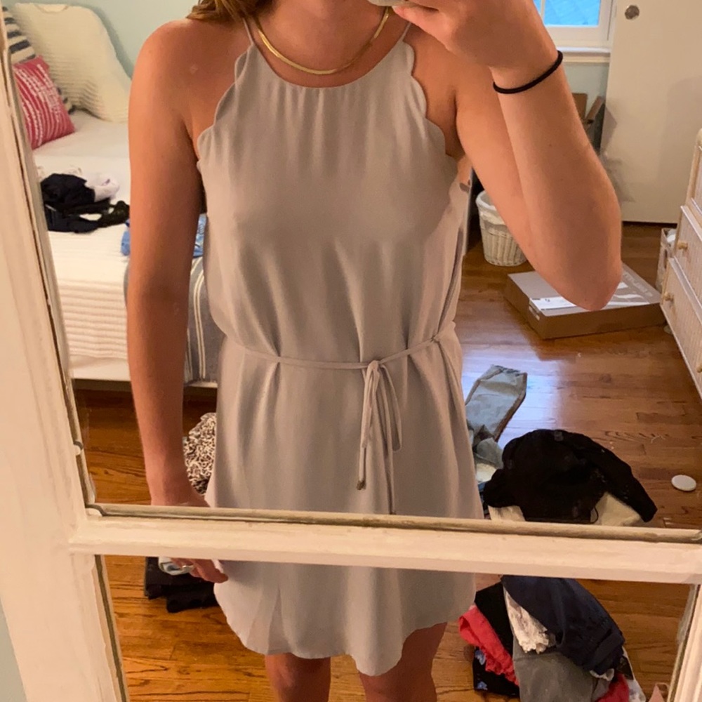 Grey silk formal dress